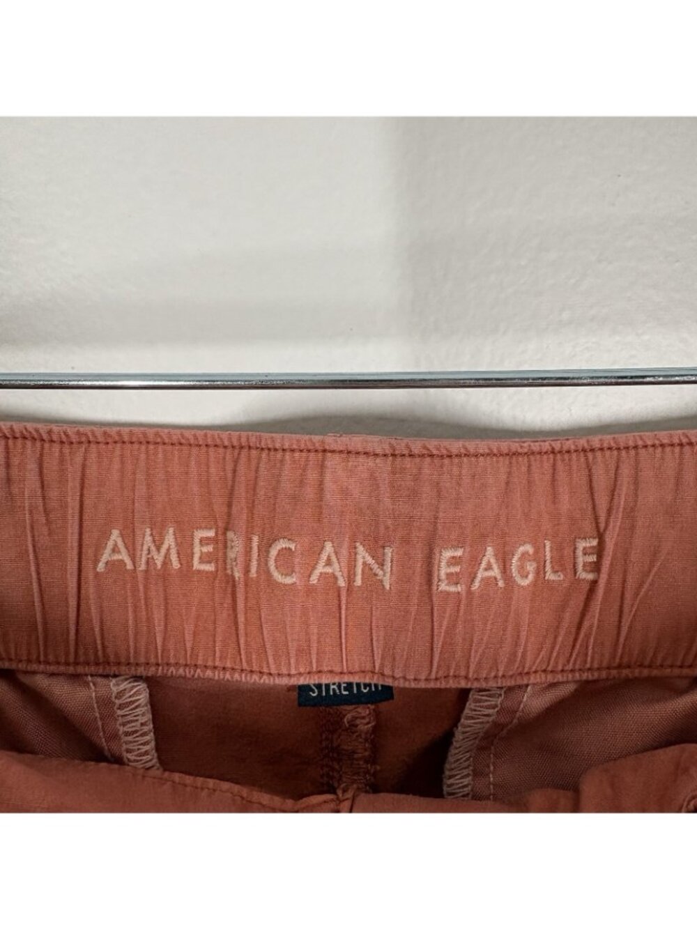 American Eagle Women 10 Terracotta Stretch Poplin Wide Leg Trouser Pants - Picture 11 of 14